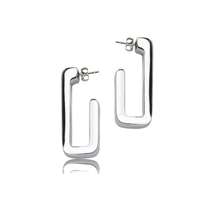 Orecchini rettangolari in argento lunghezza 45mm