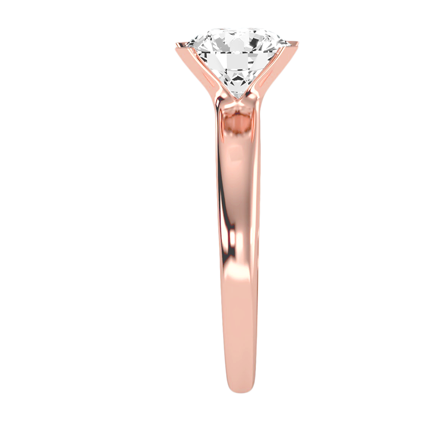 18k Rose Gold Solitaire Ring with 0.66 Carat Diamonds
