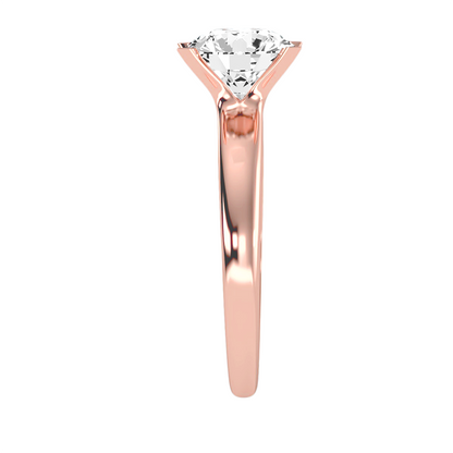 Solitärring aus 18-karätigem Roségold mit 0,66 Karat Diamanten