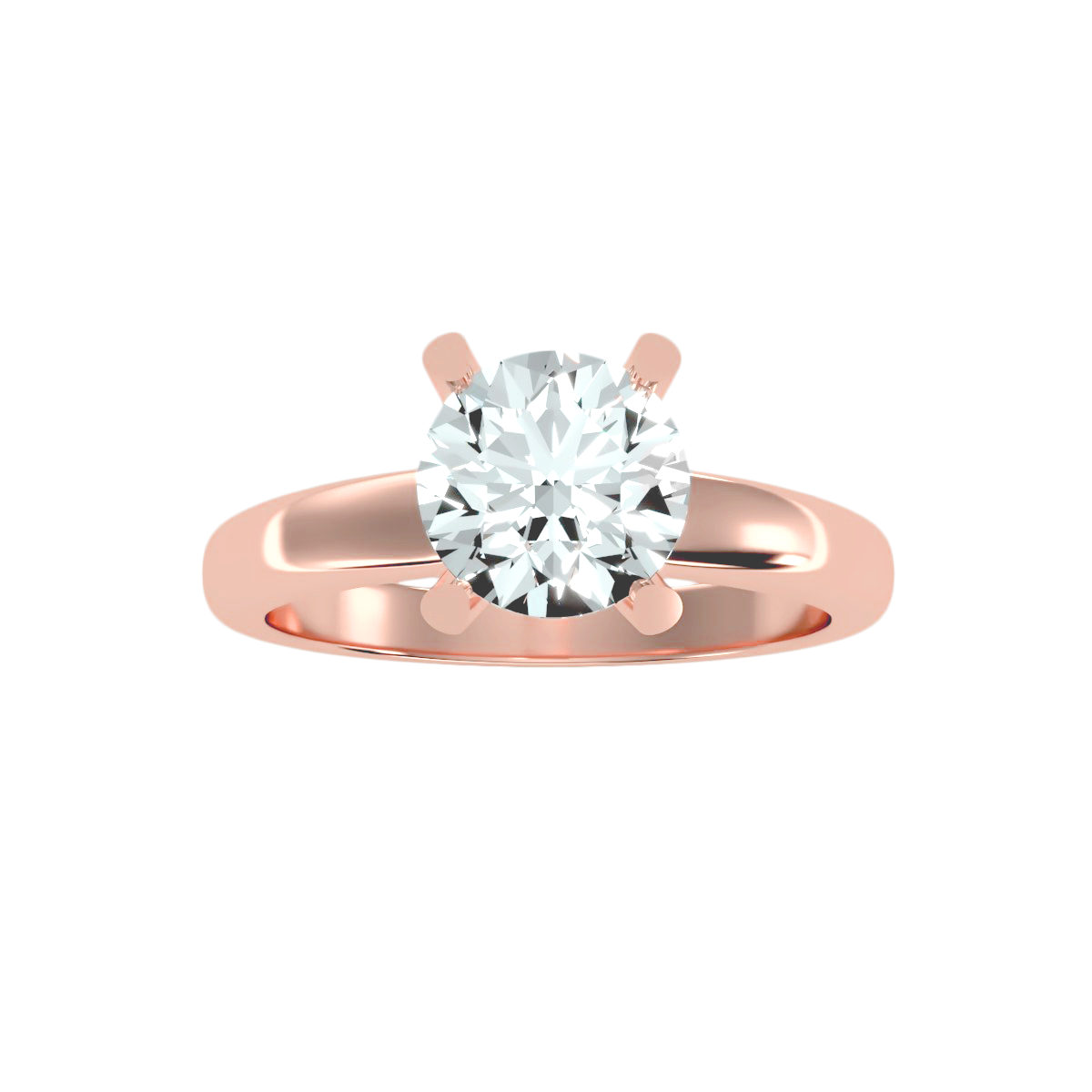 18k Rose Gold Solitaire Ring with 0.66 Carat Diamonds