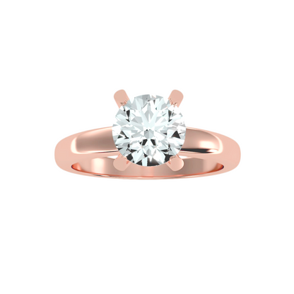 Solitärring aus 18-karätigem Roségold mit 0,66 Karat Diamanten