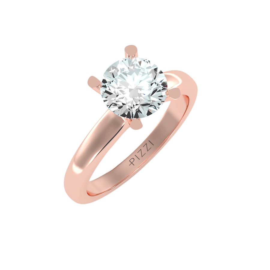 18k Rose Gold Solitaire Ring with 0.66 Carat Diamonds