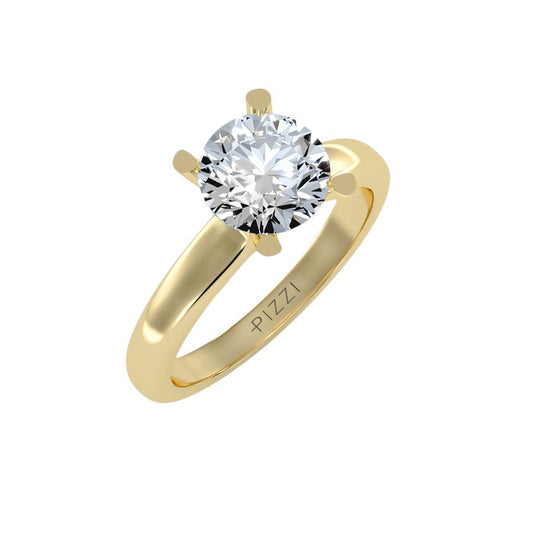 Solitärring aus 18-karätigem Gelbgold mit 0,66 Karat Diamanten