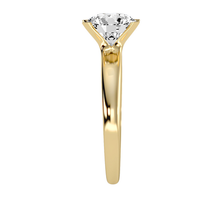 Solitärring aus 18-karätigem Gelbgold mit 0,66 Karat Diamanten