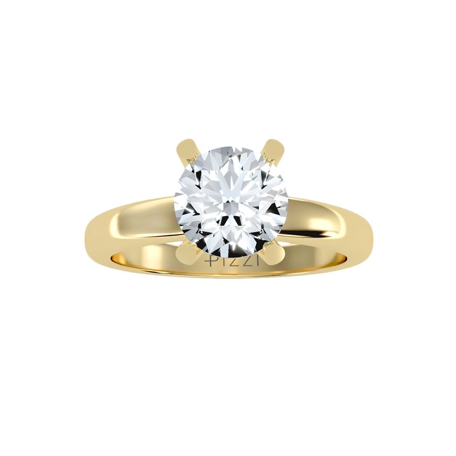 Anello Solitario in Oro Giallo 18k con diamanti da 0,66 carati