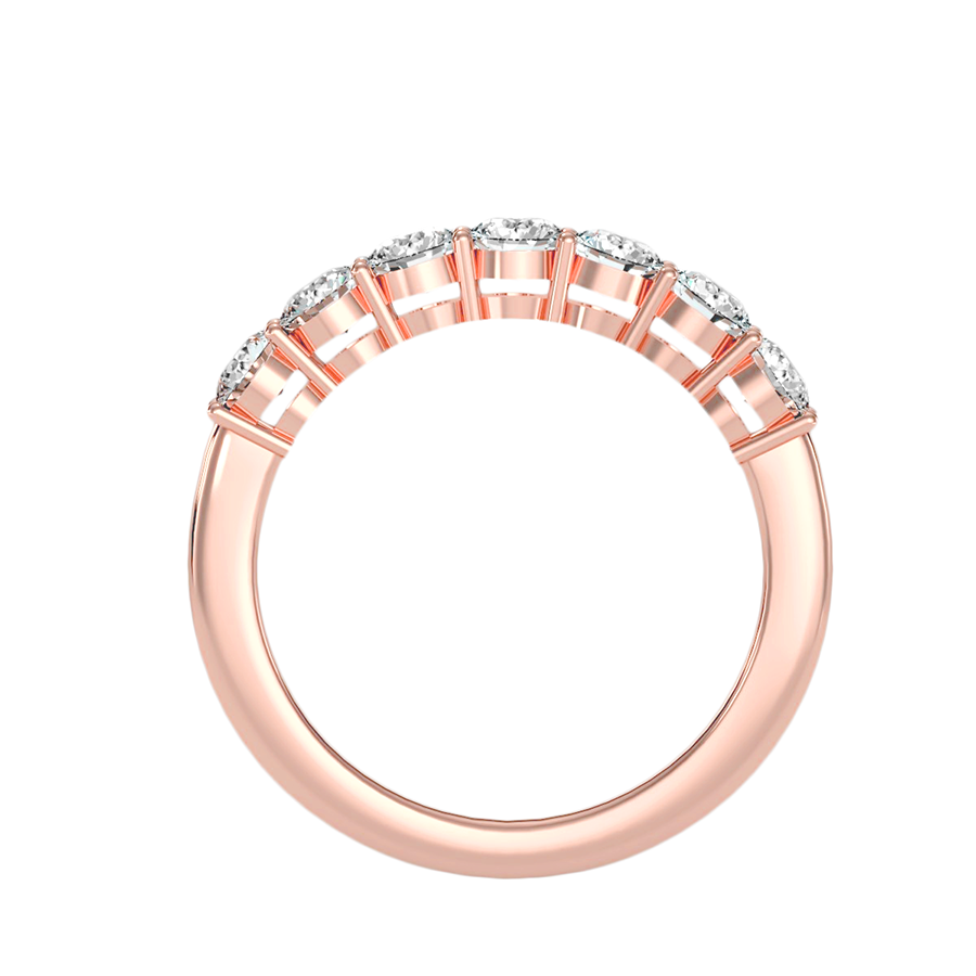 Anello Riviera 7 Pietre in Oro Rosa 18k con diamanti da 1.12 carati