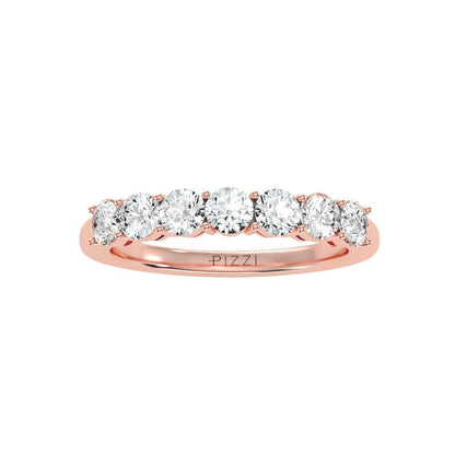 Riviera 7-Stein-Ring aus 18-karätigem Roségold mit 1,12 Karat Diamanten