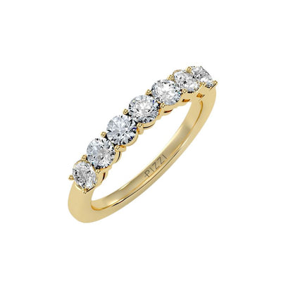 Riviera 7-Stein-Ring aus 18-karätigem Gelbgold mit 1,12 Karat Diamanten