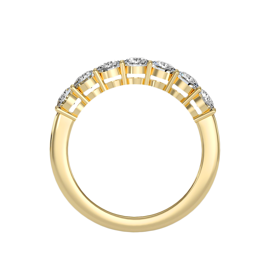 Anello Riviera 7 Pietre in Oro Giallo 18k con diamanti da 1.12 carati