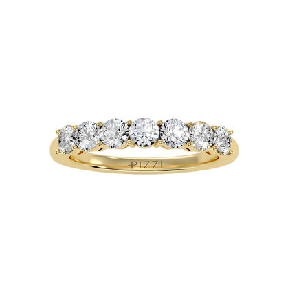 Riviera 7-Stein-Ring aus 18-karätigem Gelbgold mit 1,12 Karat Diamanten