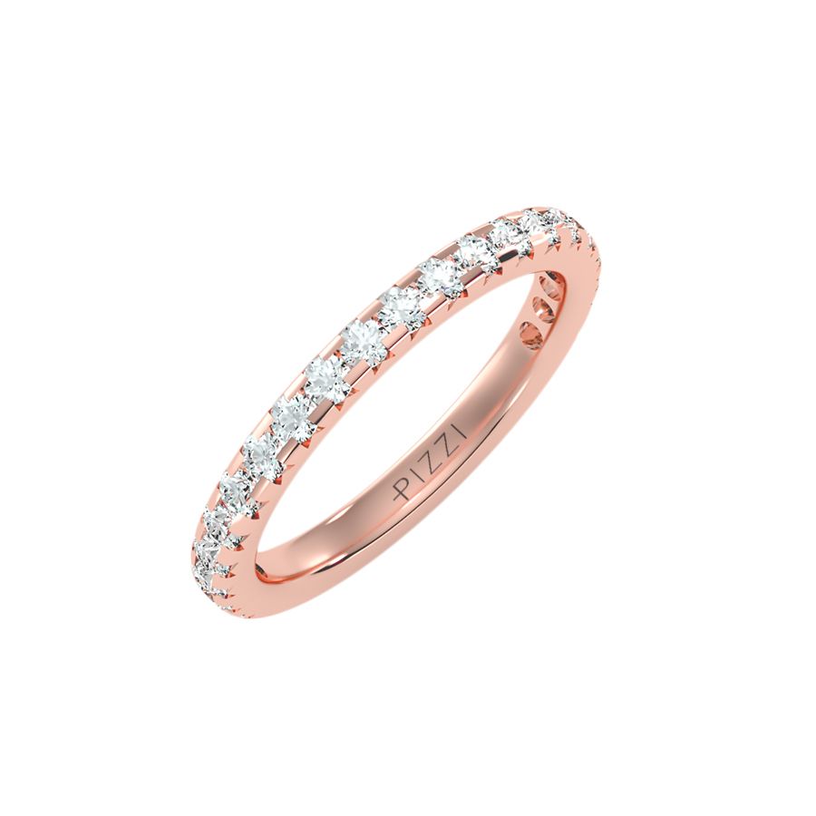 18k Rose Gold Eternity Ring with 0.75-Carat Diamonds