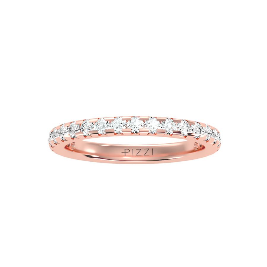 18k Rose Gold Eternity Ring with 0.75-Carat Diamonds