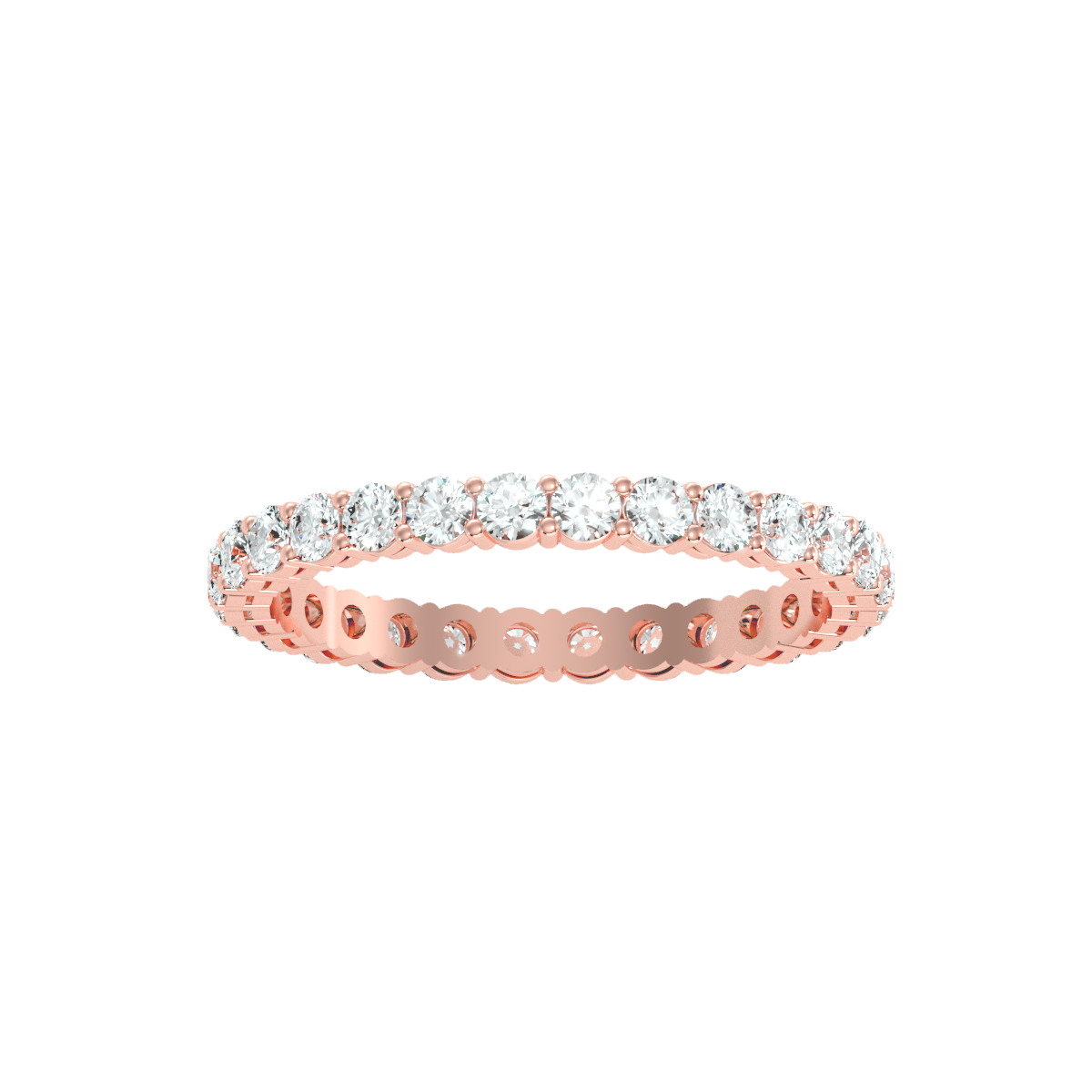 18k Rose Gold Eternity Ring with 2.4 Carat Diamonds