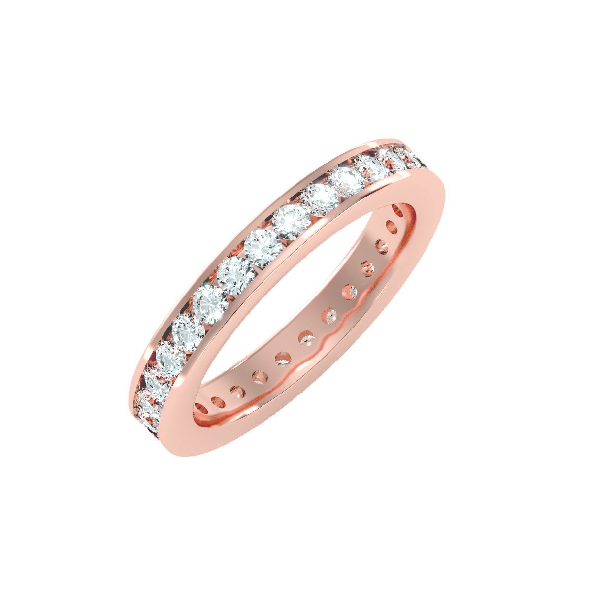 Anello Eternity in Oro Rosa 18k con diamanti da 2.4 carati