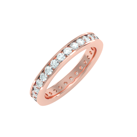 Anello Eternity in Oro Rosa 18k con diamanti da 2.4 carati