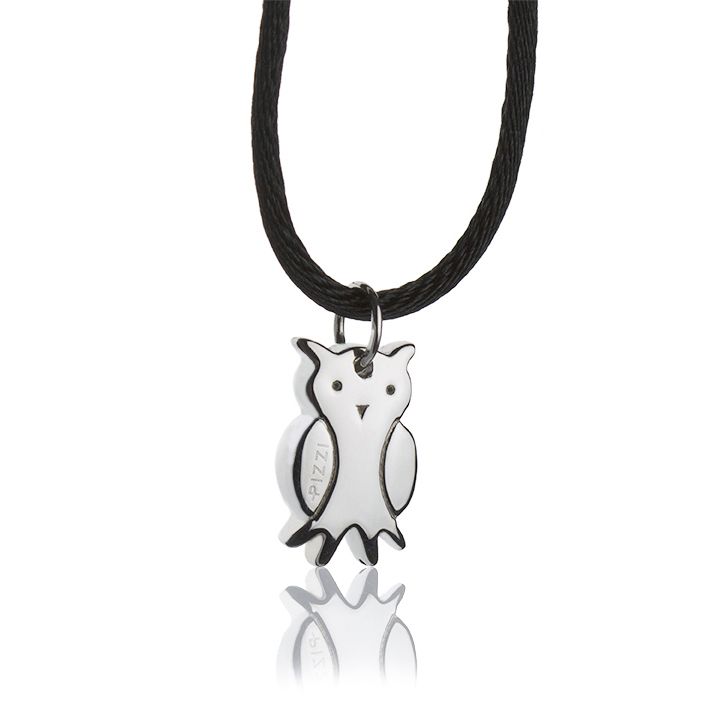 Silberne Eulenanhänger-Halskette