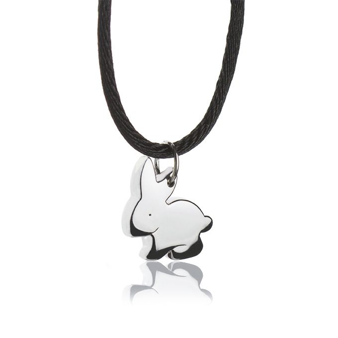 Collana con pendente in argento coniglio