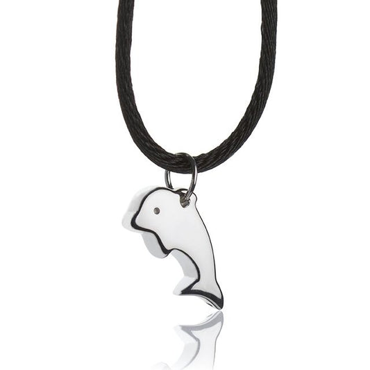Collana con pendente in argento delfino