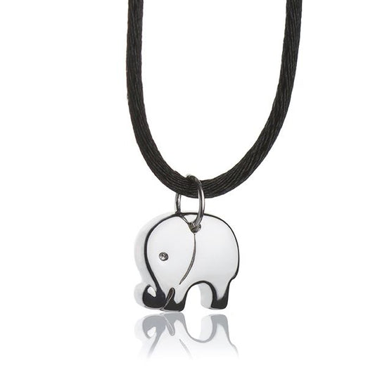 Collana con pendente in argento  elefante