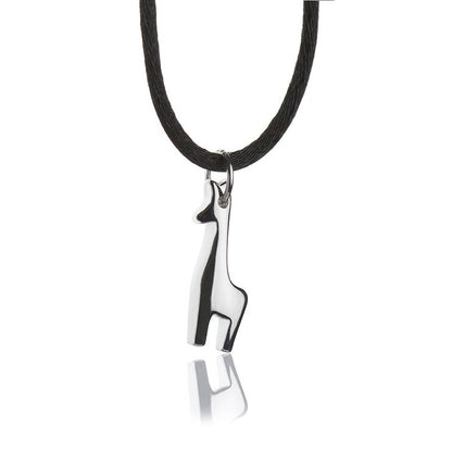 Collana con pendente in argento giraffa