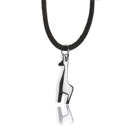 Silver giraffe pendant necklace