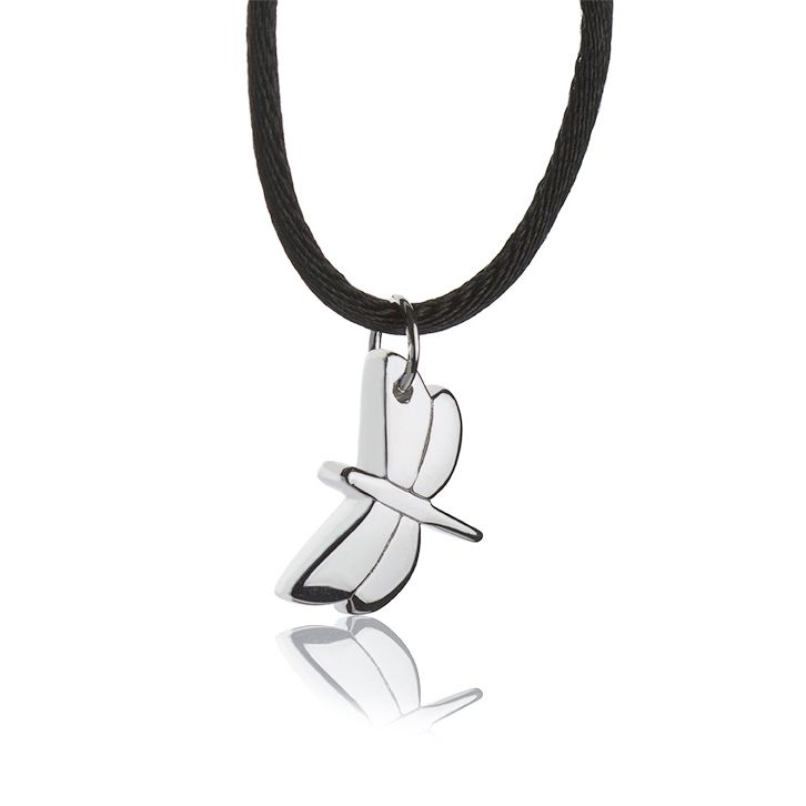 Collana con pendente in argento libellula