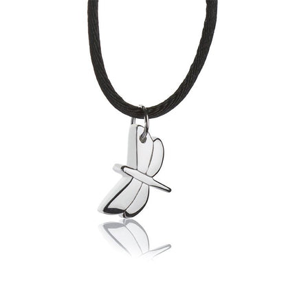 Collana con pendente in argento libellula