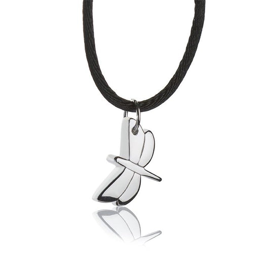 Dragonfly silver pendant necklace