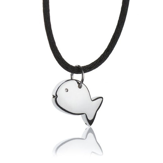 Silver fish pendant necklace