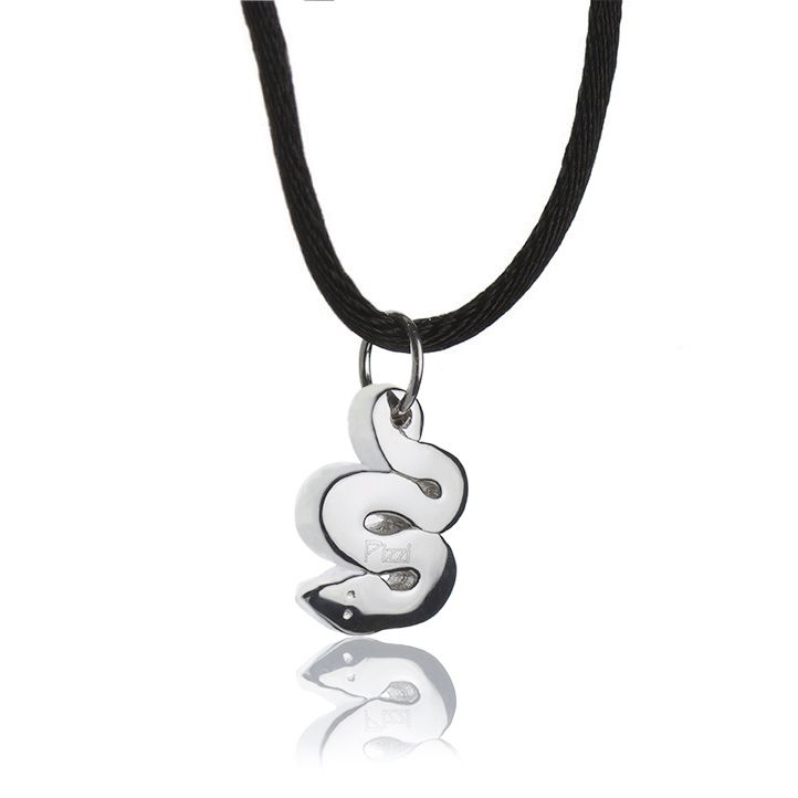 Collana con pendente in argento serpente