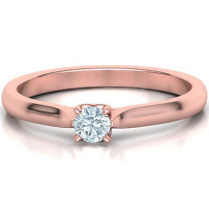 Solitärring mit 0,10 ct in 18 Karat Roségold