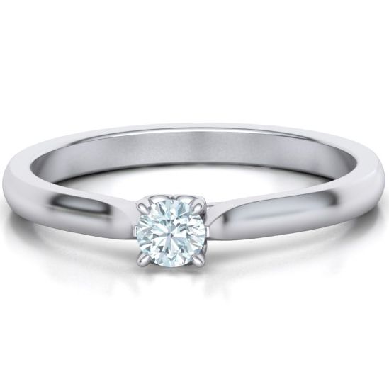 Solitärring mit 0,10 ct in 18 Karat Weißgold