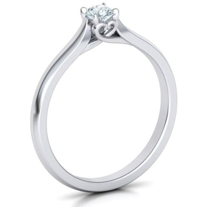 Solitärring mit 0,15 ct in 18 Karat Weißgold