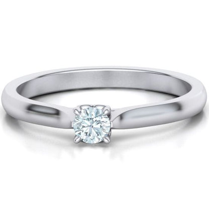 Solitärring mit 0,15 ct in 18 Karat Weißgold
