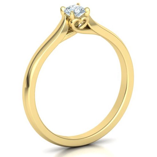 Solitärring mit 0,15 ct in 18 Karat Gelbgold