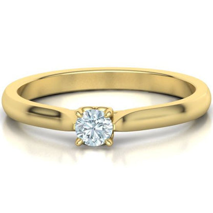 Solitärring mit 0,15 ct in 18 Karat Gelbgold