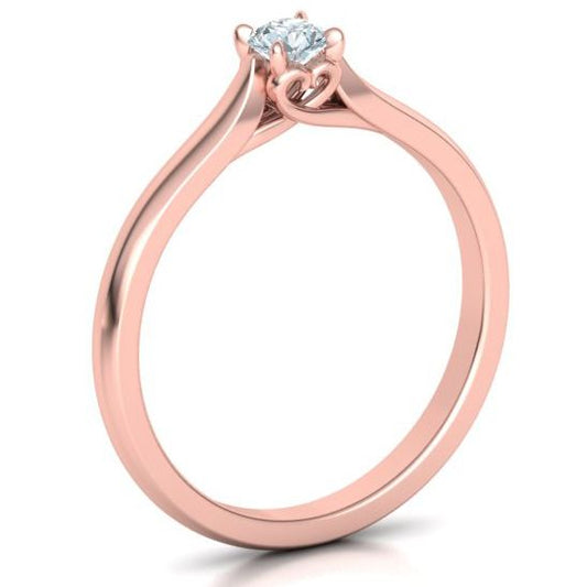 Anello Solitario 0.25 ct in Oro Rosa 18k