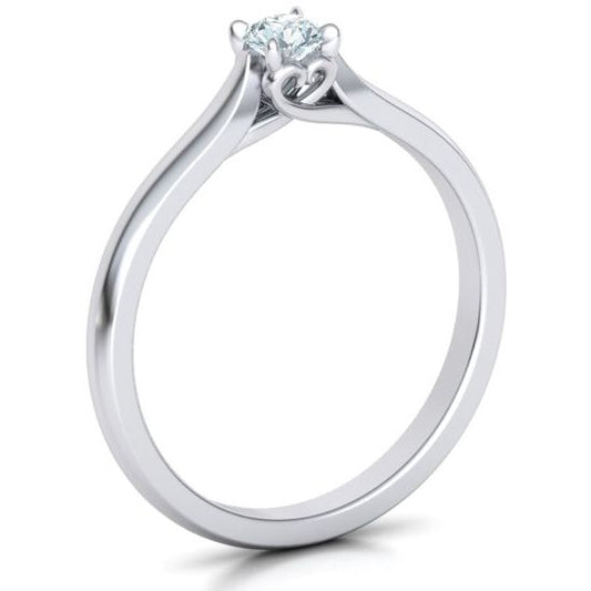 Anello Solitario 0.25 ct in Oro Bianco 18k