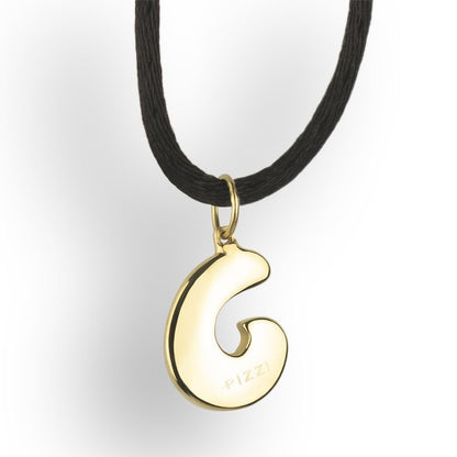 Pendente con laccio Iniziale Lettera C in oro giallo 18kt