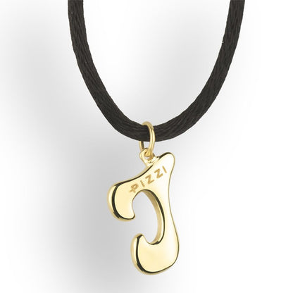 Pendente con laccio iniziale lettera i in oro giallo 18kt