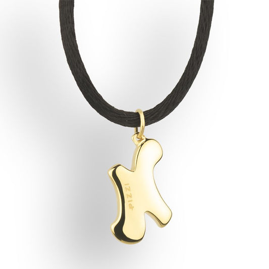 Pendente con laccio iniziale lettera n in oro giallo 18kt