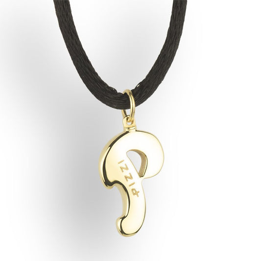 Pendente con laccio iniziale lettera p in oro giallo 18kt