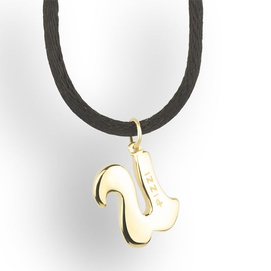 Pendente con laccio iniziale lettera u in oro giallo 18kt