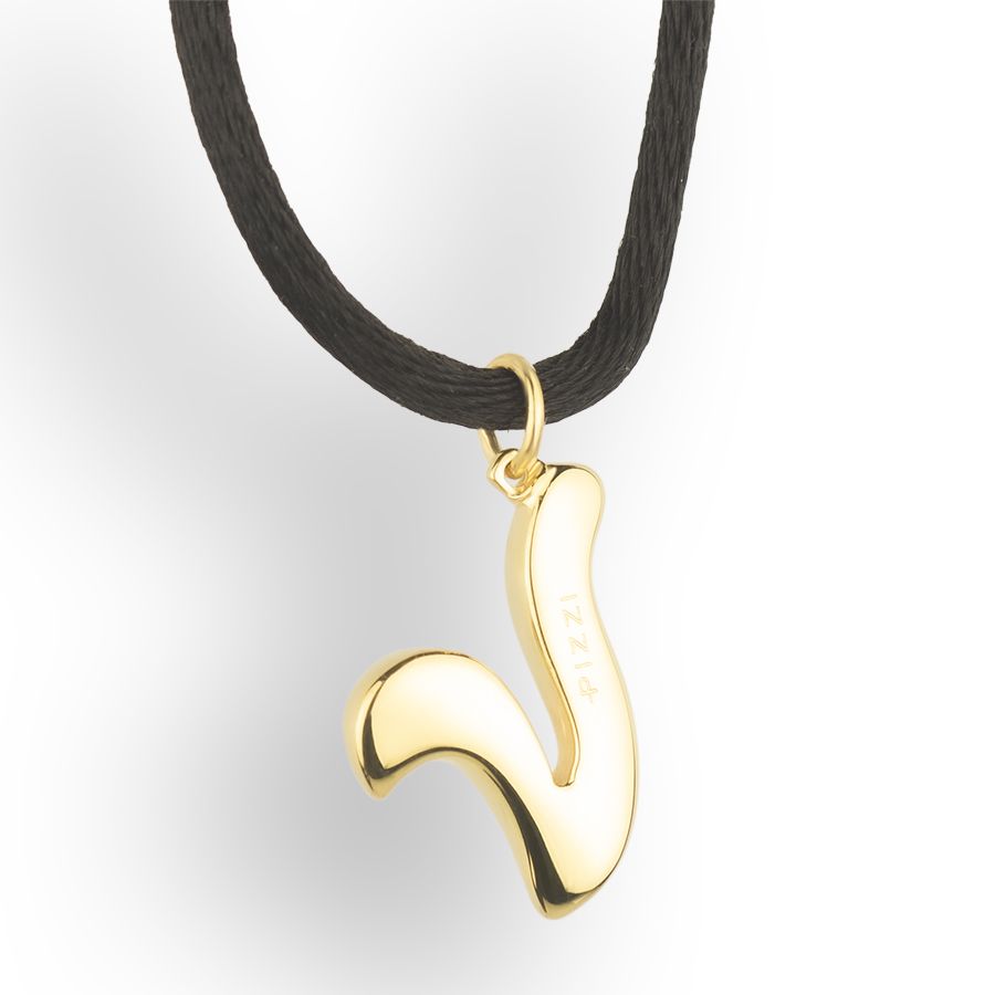 Pendente con laccio lettera v in oro giallo 18kt