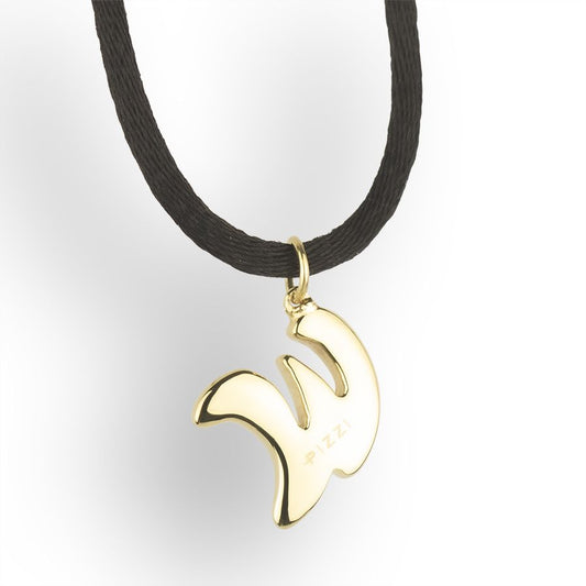 Pendente con laccio iniziale lettera w in oro giallo 18kt