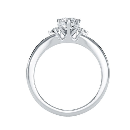 Trilogie-Ring aus 18-karätigem Weißgold mit 0,73 Karat Diamanten