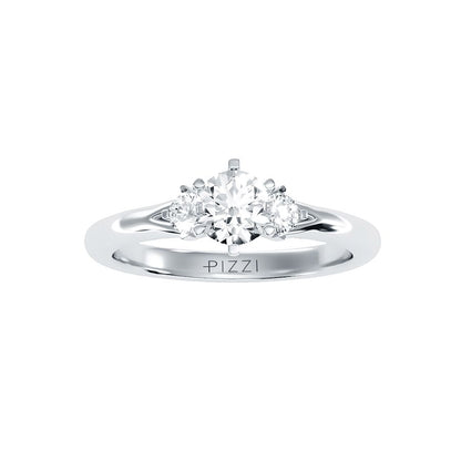 Trilogie-Ring aus 18-karätigem Weißgold mit 0,73 Karat Diamanten