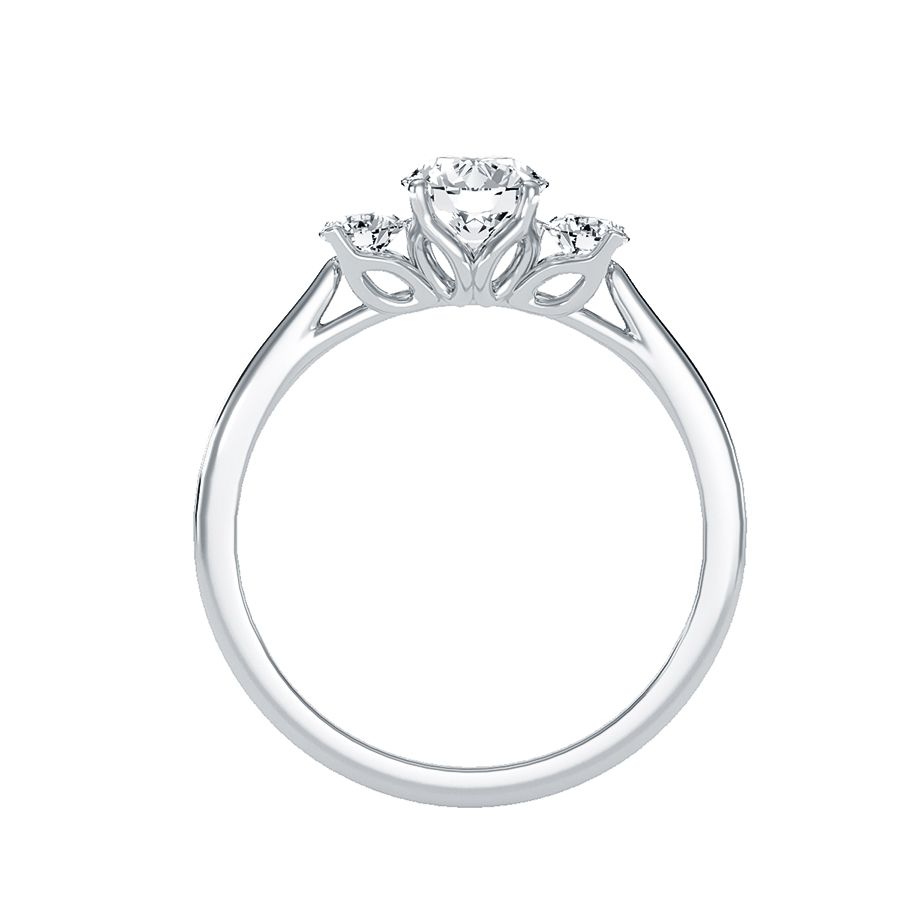 Trilogie-Ring aus 18-karätigem Weißgold mit 0,94 Karat Diamanten