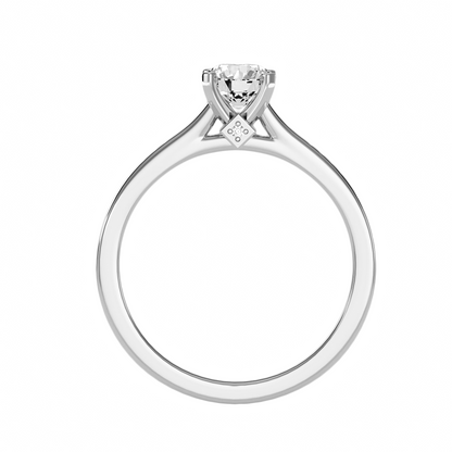 Solitärring mit 0,65 Karat Pavé-Fassung in 18 Karat Weißgold