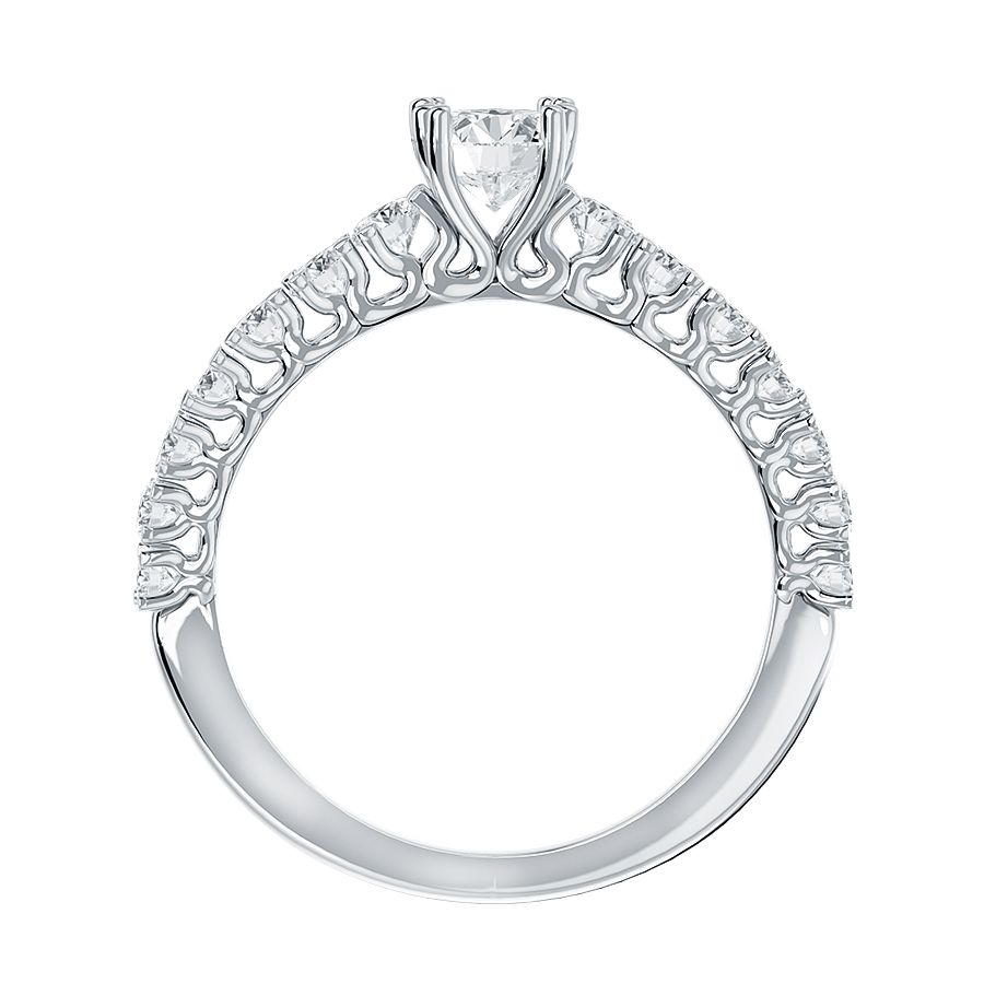 1.10 Carat 15-Stone Pavé Ring in 18k White Gold